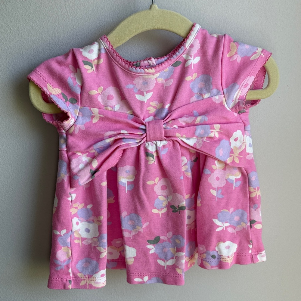 Kate Spade Pink Floral Baby Dress with matching bib and bloomers size 6m